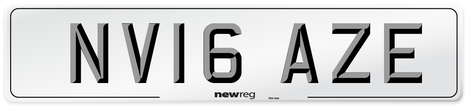 NV16 AZE Number Plate from New Reg